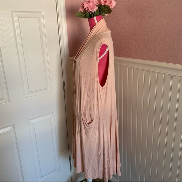 Agnes & Dora Blush Pink Swing Tunic Length Vest size XL with Pockets - Picture 3 of 8